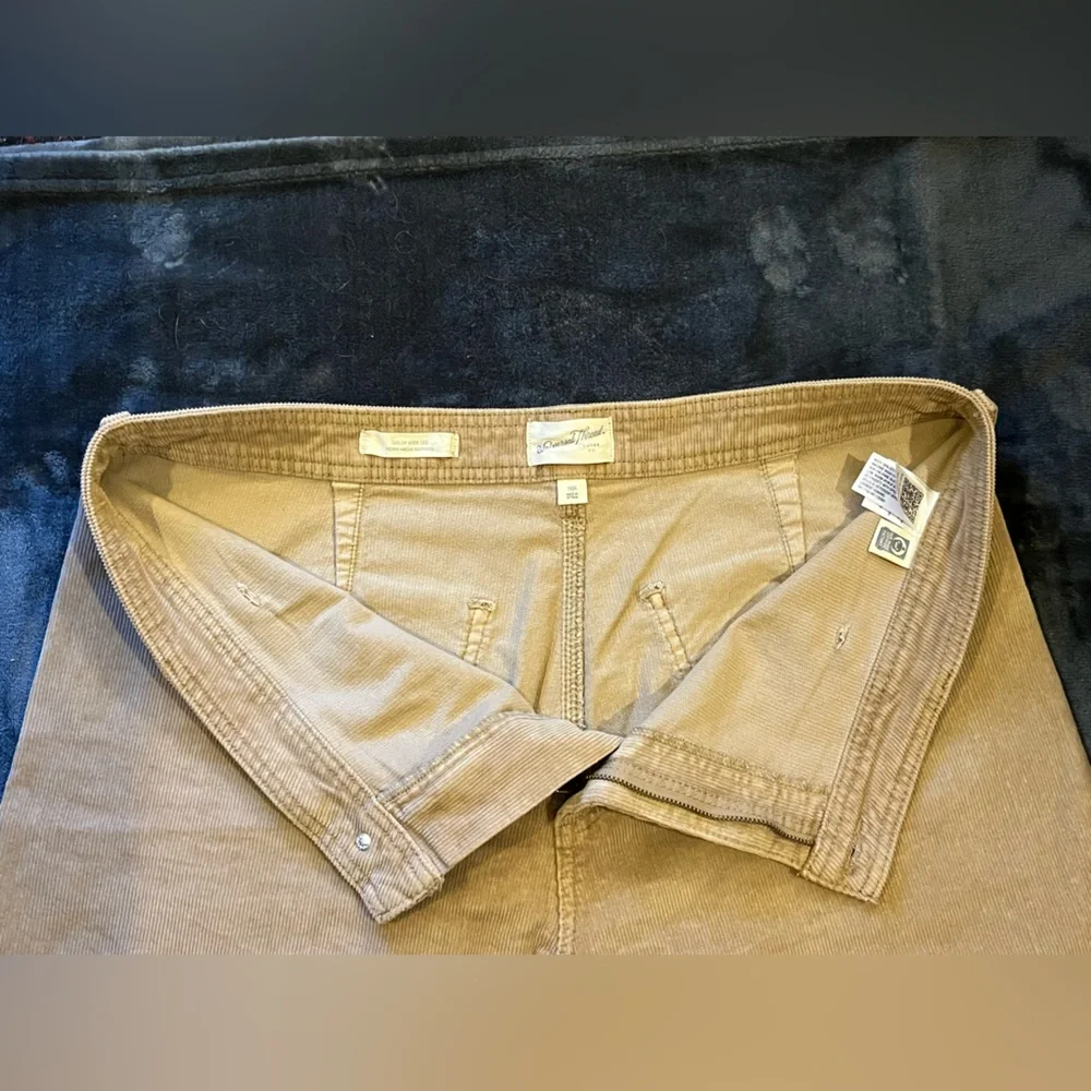 Wide leg corduroy pants. High rise ankle length. 98% cotton. Khaki/ tan 16 NWOT - Picture 6 of 16
